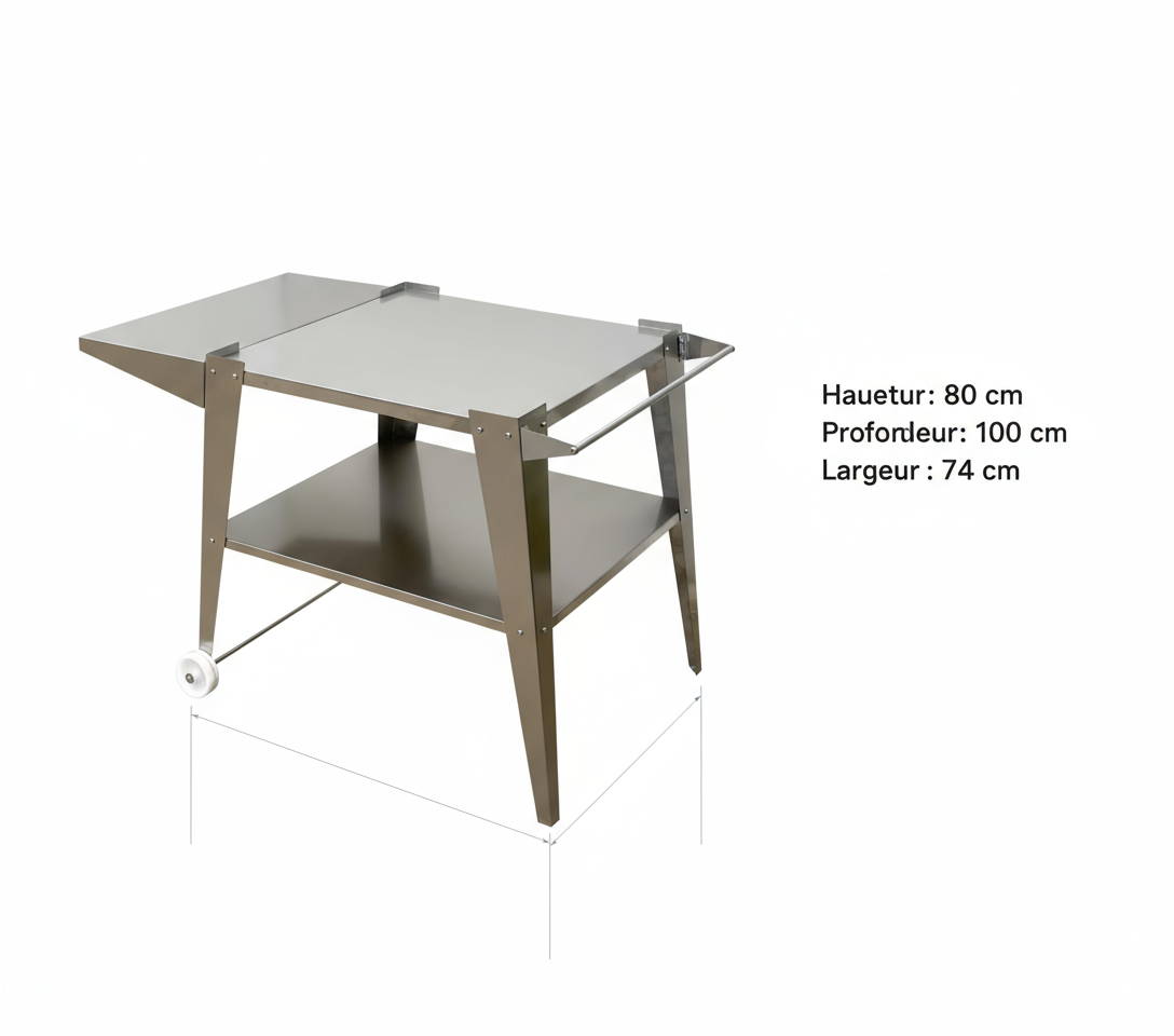 CHARIOT EN INOX POUR FOUR A PIZZA MONTANA CHEFS